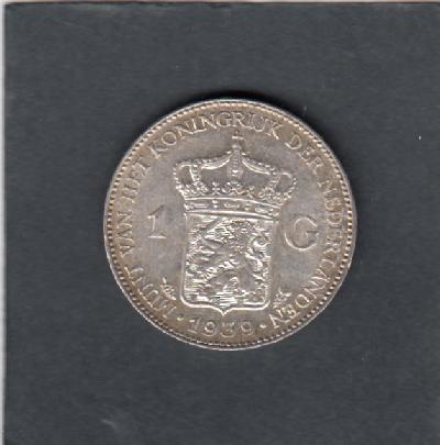 Beschrijving: 1 Gulden WILHELMINA